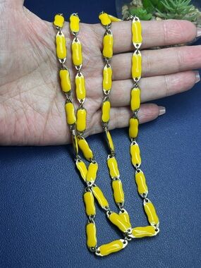J. Crew “Snappy Royal Yellow” enamel link necklace
